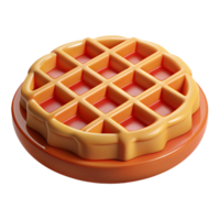waffle with a golden brown color and a round shape. png