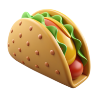 taco with a bun on top and a filling of meat, lettuce, and cheese png