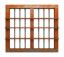 Rusty Prison Jail Window Bars Isolated on Transparent Background png