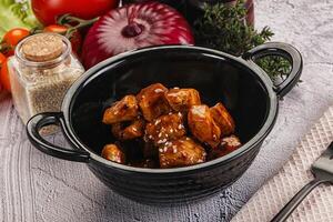 Chicken fillet with soya teriyaki sauce photo
