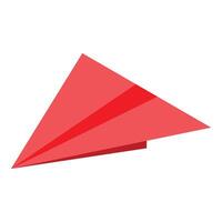 Red paper plane flying delivering message vector