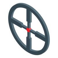 Optical sight showing crosshairs for aiming at target vector