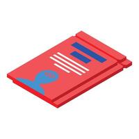 Red isometric package showing location of a person vector
