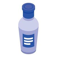 Blue shampoo or lotion bottle with blank label for mockup design vector