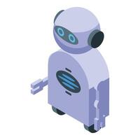 Modern robot holding tool isometric icon vector
