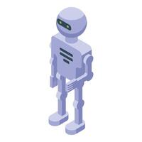 Humanoid robot standing with arms by its side isometric illustration vector