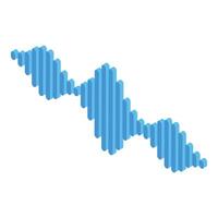 Blue sound wave isometric style representing audio concept vector