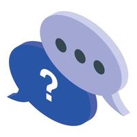 Online chat message bubbles with question mark isometric icon vector