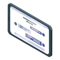 Smartphone showing online chatting app interface vector