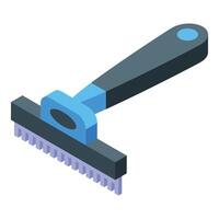 Pet comb is lying on table in grooming salon waiting for a groomer vector