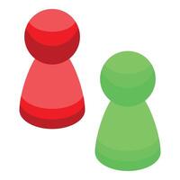 Two play figures representing people interacting with each other vector