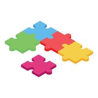 Four colorful puzzle pieces connecting, concept of problem solving vector