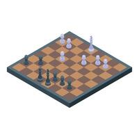 Chessboard with figures in the middle of a chess game vector