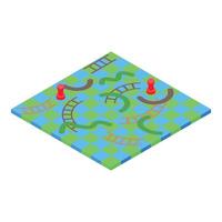 Board game with ladders and snakes standing on white background vector
