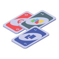 Three cards are lying on top of each other during a card game vector