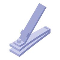 Steel nail clipper lying open showing cutting edges vector