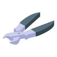 Pet nail clipper lying open showing blades isometric view vector