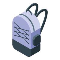 Backpack with straps is standing isolated on white background vector