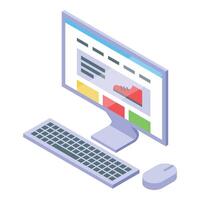 Online shop website displaying running shoes on desktop computer vector