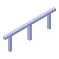 Metal handrail structure supporting isometric icon vector