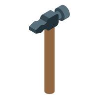 Isometric hammer standing on white background vector