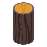 Large tree stump showing growth rings isometric view vector