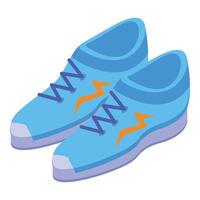 Blue sneakers representing running fast like lightning bolt vector