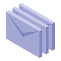 Stack of three envelopes is waiting to be opened vector