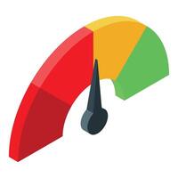 Credit score meter showing increasing levels of risk with color codes vector