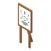 Flipchart with growing arrow and graph representing business strategy vector