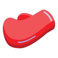 Red boxing glove lying on side isometric illustration vector