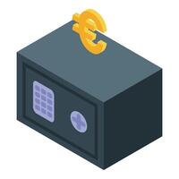 Strongbox protecting euro currency with security system vector