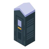 Plastic mobile toilet showing closed door in isometric view vector