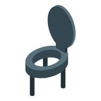 Open toilet seat standing on four legs in isometric view vector
