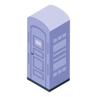 Mobile toilet cabin standing in isometric view vector