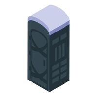 Bio toilet cabin standing in isometric view vector