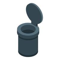 Open trash can inviting you to throw garbage inside vector