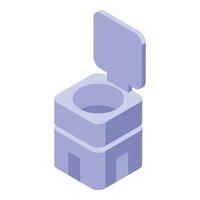 Open recycle bin isometric icon representing waste management vector