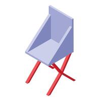 Light folding chair with red legs isometric view vector