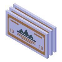 Stack of three banknotes representing investment growth vector
