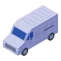 Armored encashment van transporting money isometric view vector
