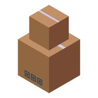 Stack of cardboard boxes isometric view for logistics and delivery vector