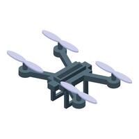 Modern drone flying with four rotors and gimbal for camera vector