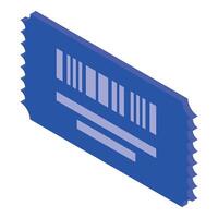 Blue event ticket showing barcode for entry access vector