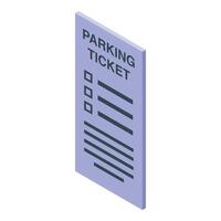 Parking ticket showing fine for illegal parking space vector
