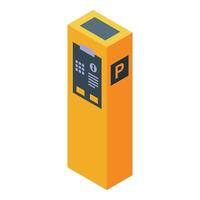 Parking payment machine displaying payment information vector