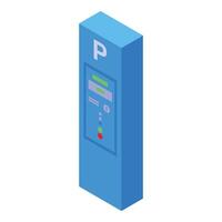 Parking meter machine showing parking sign isometric view vector