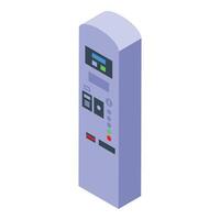 Parking meter machine accepting payment for parking spot vector