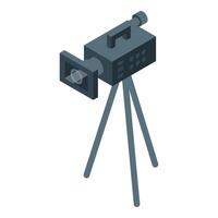 Professional digital camcorder standing on tripod isometrically projected vector