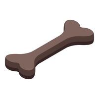 Brown dog bone lying isolated on white background vector
